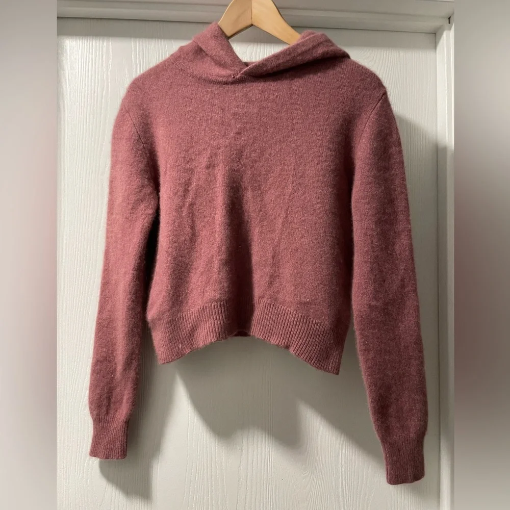Aritzia The Group by Babaton Plateau Lux Cashmere Hoodie in Mauve Pink. Size M - Picture 2 of 6